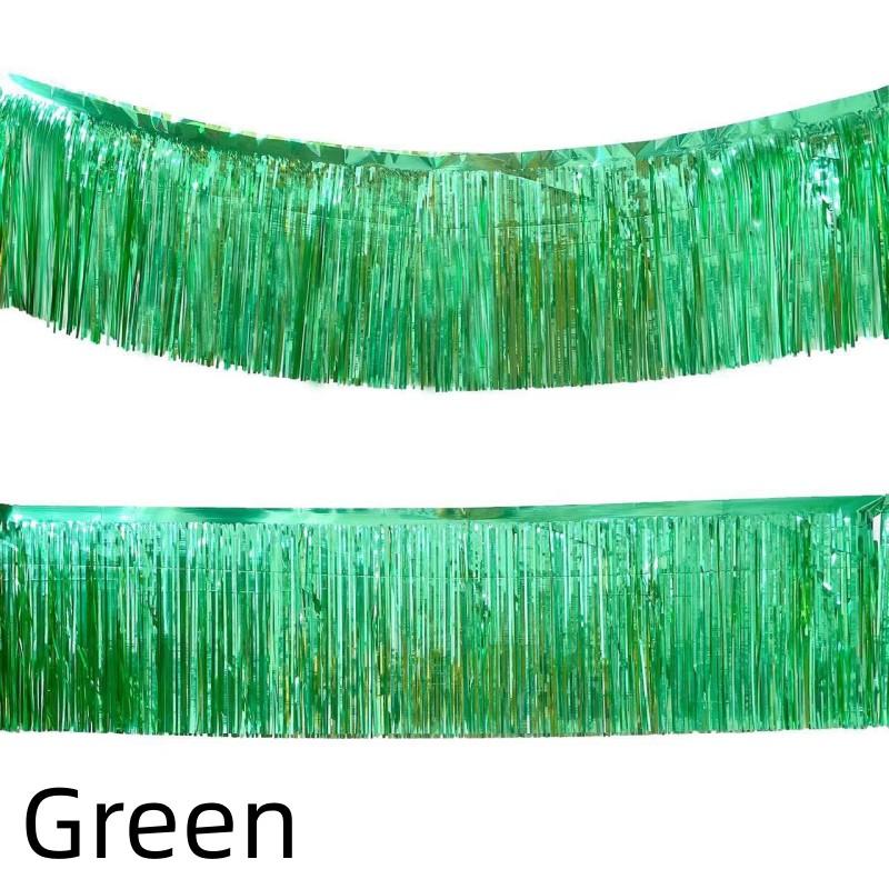 

2/1 упаковка фольгированной бахромы гирлянды металлической мишуры растяжки баннеры для парада поплавки день рождения свадьба рождественская вечеринка декор 2Pack зелёный