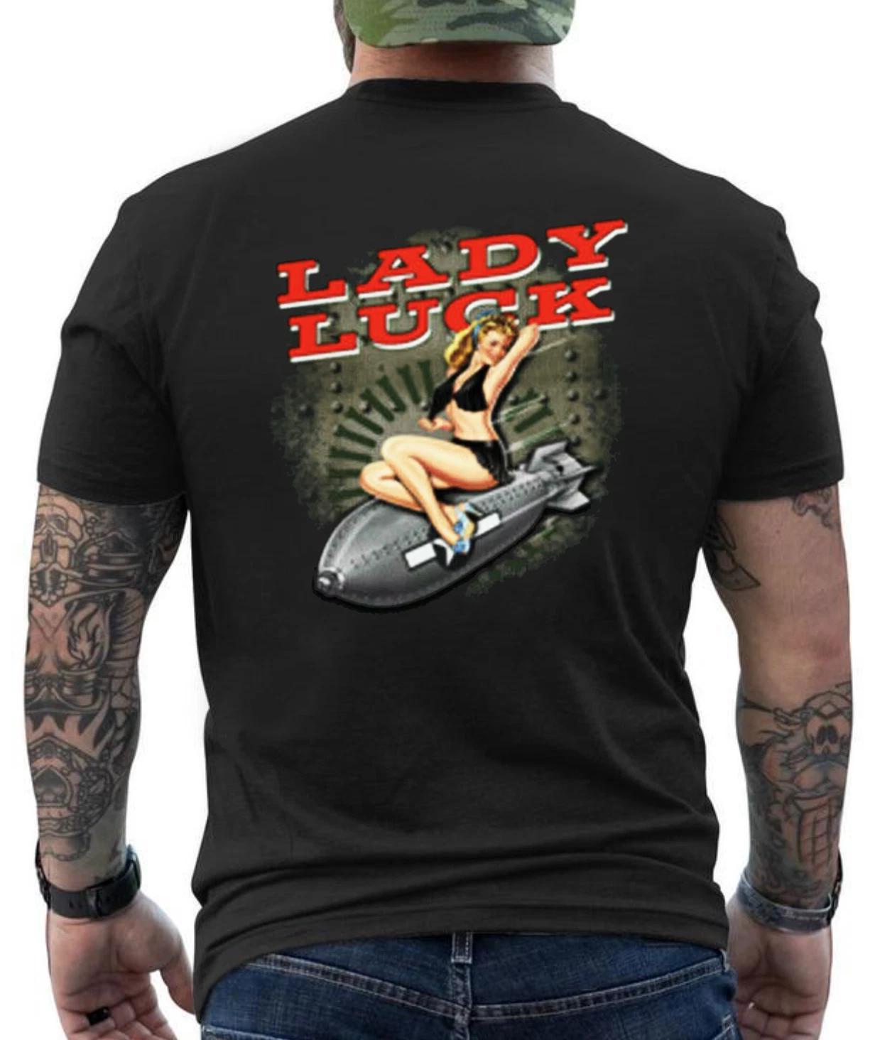 Lady Luck Pin Up Graphic Design T- Shirt XXL