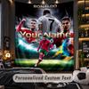 Wandteppich Cristiano Ronaldo Benutzerdefinierter Name Text Personalisierter Wandbehang Teppich Heimwanddekoration