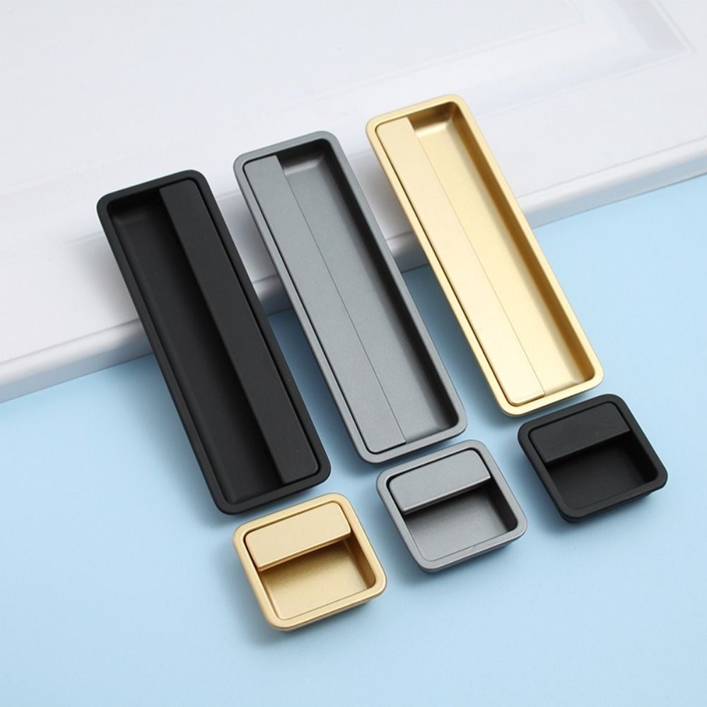 Furniture Recessed Door Handle Aluminium Alloy Sliding Door Pull Fashion Door Handlebar Kitchen