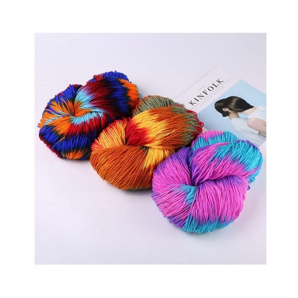 Segment Dyed Wool Yarn Mixed Color Knitting Yarn Thick Knitting Crochet Thread  Sweater