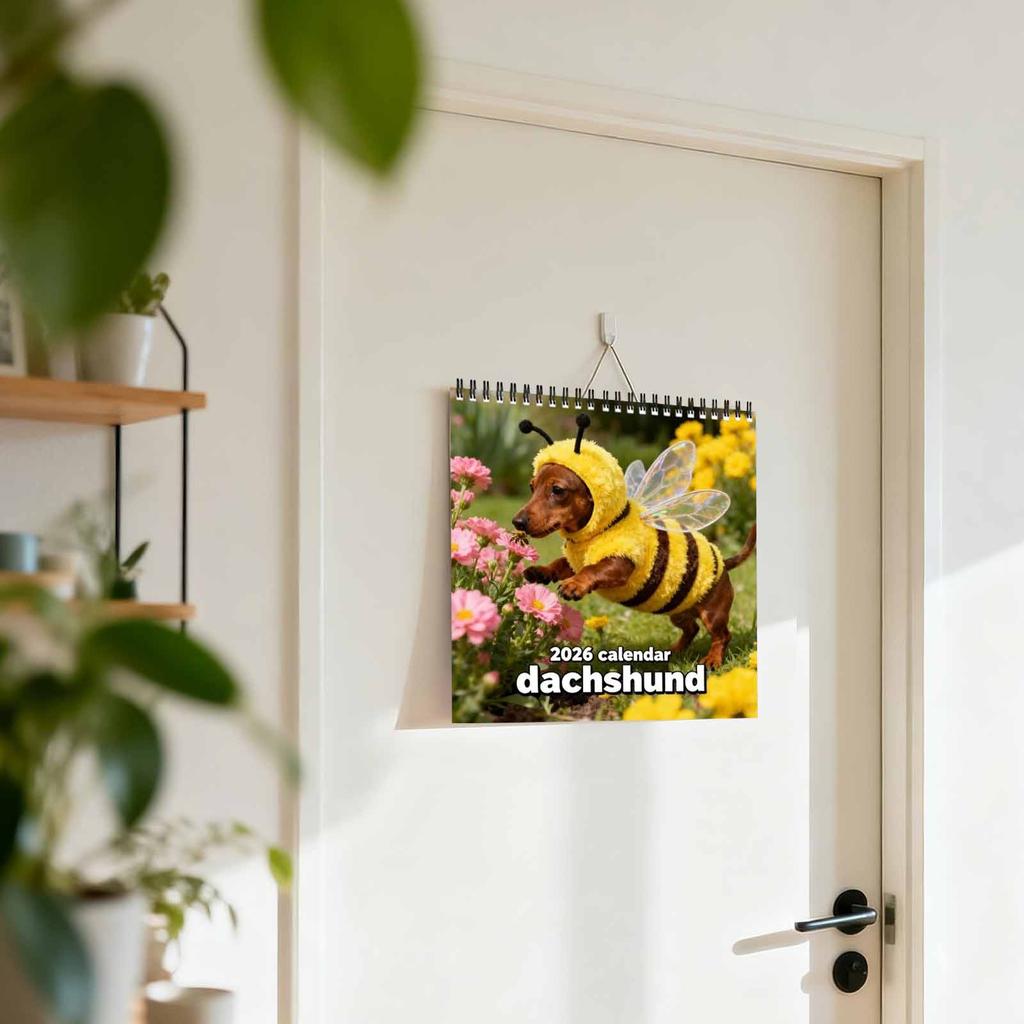 This 12,month Calendar Brings You A Cute Dachshund Photo Each Month, Making Your Schedule More Fun. Perfect For Your Home, Or Kitchen.