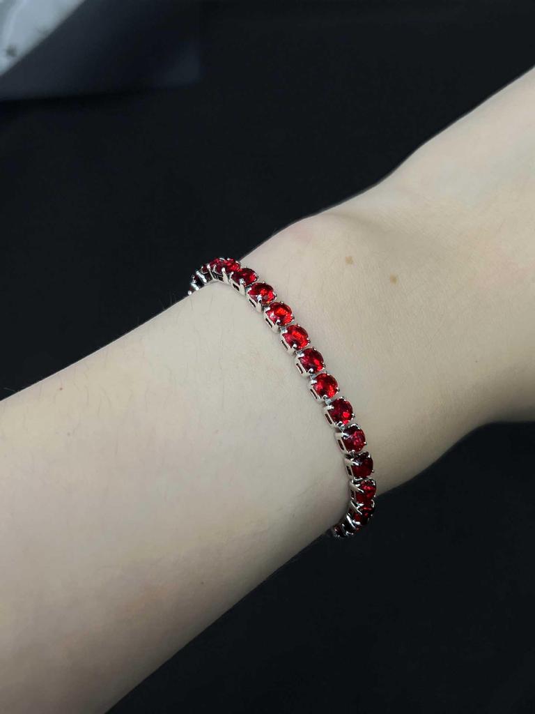 Elegant Women’s Colored Zircon Gold-Plated Tennis Bracelet