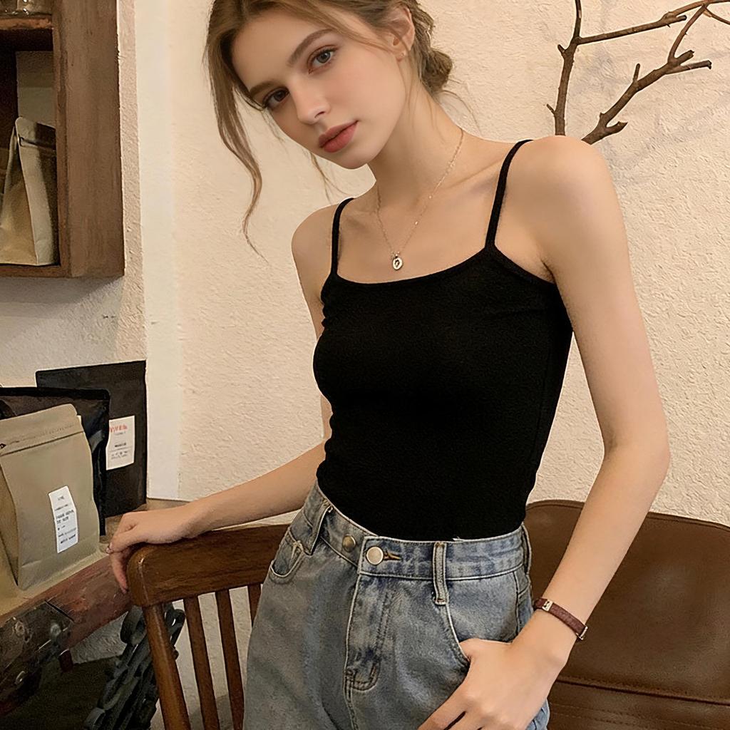 European & American Slimming Camisole: Simple Solid Color, Beautiful Back, Versatile Summer Innerwear/Outerwear for Students