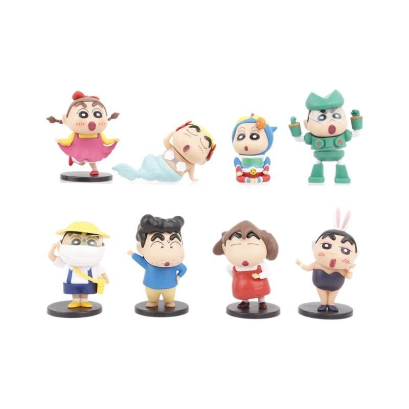 Adorable Crayon Shin-chan Collectible Pvc Figures 8 Styles 5 Generations Cute Anime
