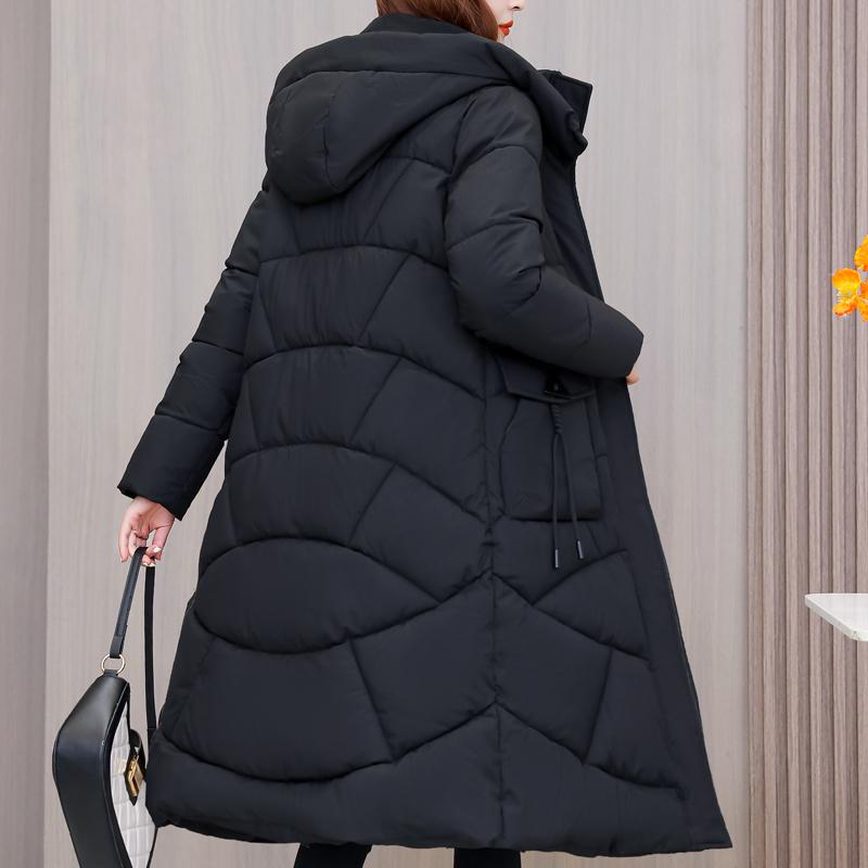 Warme lange Parkas für Frauen Mantel Mode dicke Damen Wintermäntel mit Kapuze