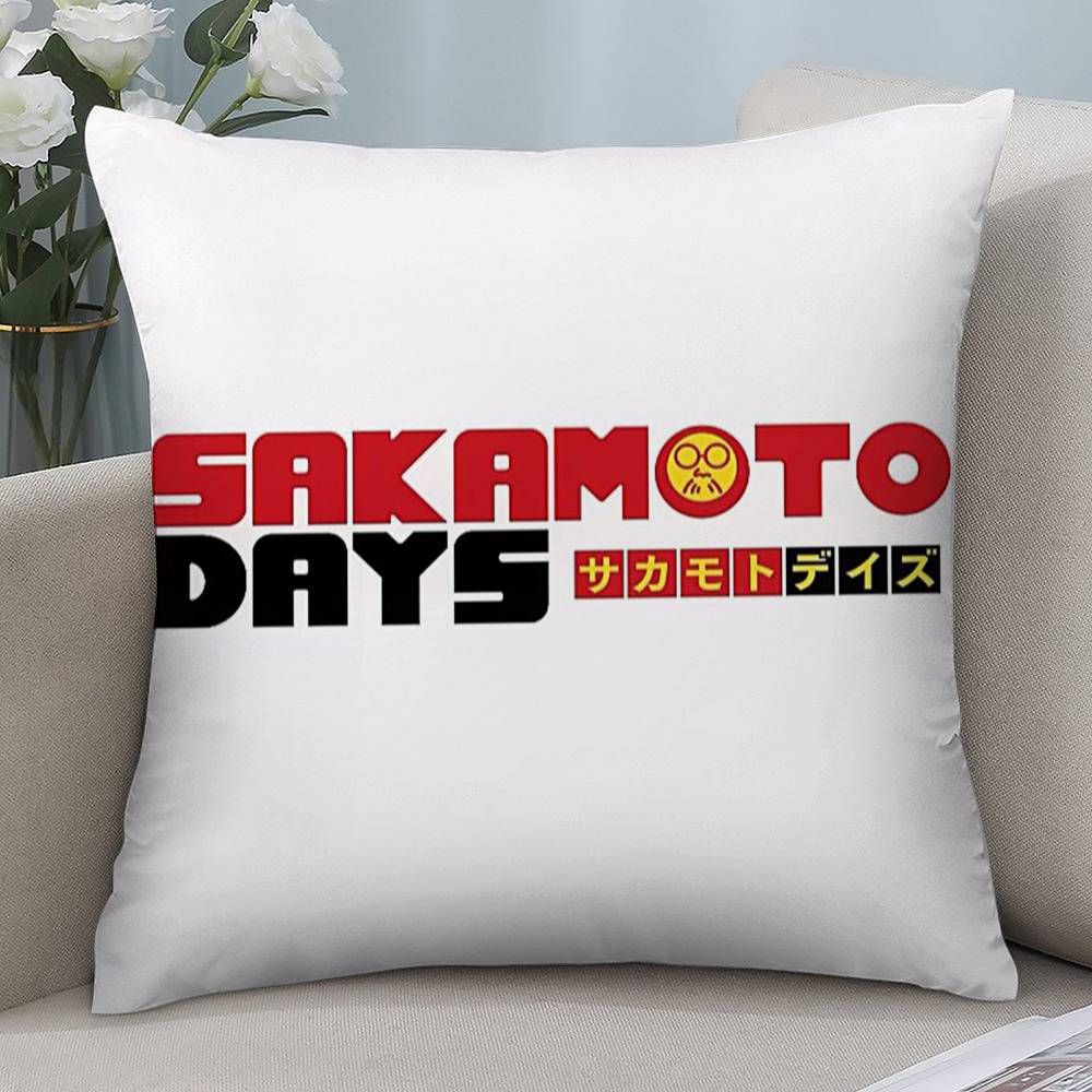Anime S-Sakamoto Days Pillow Case Short Plush Double-sided Print Square Throw Pillow Covers Sofa Home Cushion Decor