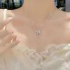 Bow Tassel Necklace Female Niche Exquisite Fashion Light Luxury Ins Wind Full Of Diamonds Butterfly Pendant Female Quality