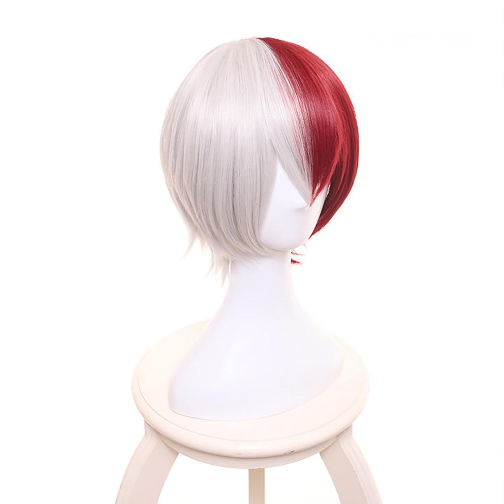 [Milky Time] My Hero Academia Cosplay Anime Uniform Wig for Halloween (Shoto Todoroki, Wig)