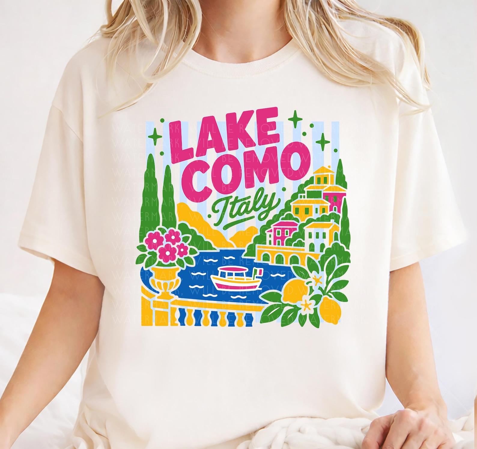 Lake Como Shirt Como Tee Travel Shirt Vacation Tee Summer Vacation T-Shirt Girls Trip Lake Como Italy Travel Gift Lake Como Tote Bag M