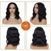 Womens Short Curly Wig 4x1 Small T Part Lace Middle Water Wave Synthetic