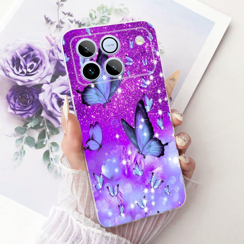 Bow Love Heart Pattern Cute Cat Phone Case For Honor Win 5G Casing Soft TPU Silicone Shockproof Back Cover Transparent Capa