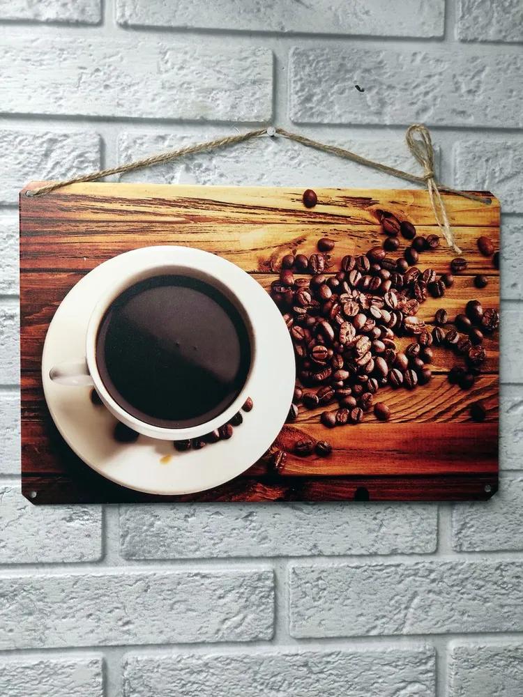 Coffee Lovers Metal Wall Art, Vintage Kitchen Cafe Poster Decor
