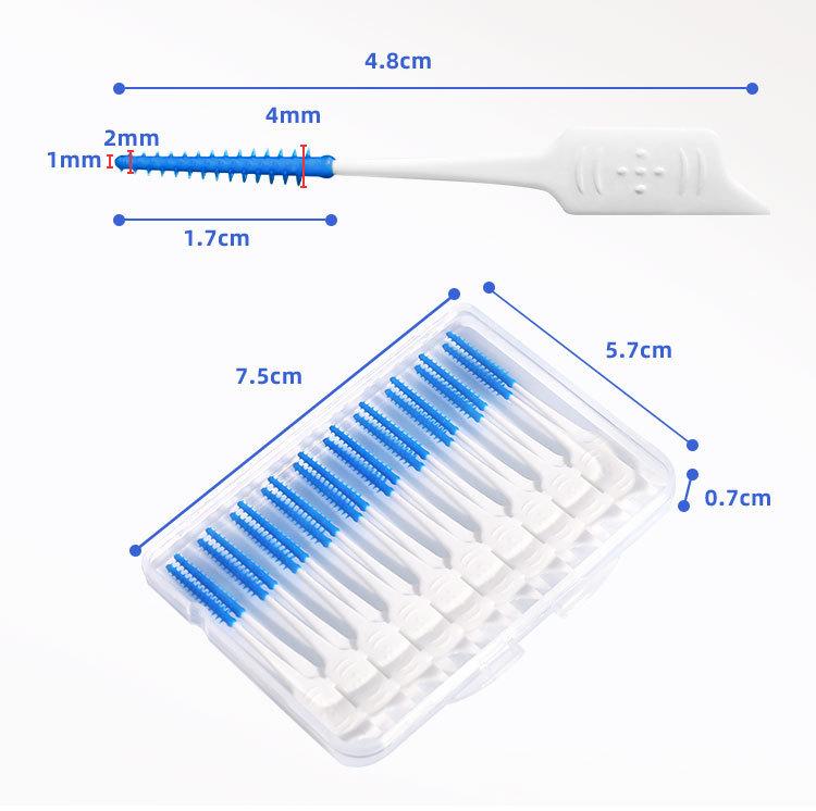 200er-Pack Einweg-I-förmige Interdentalbürsten und Zahnstocher aus weichem Gummi für die kieferorthopädische Anwendung