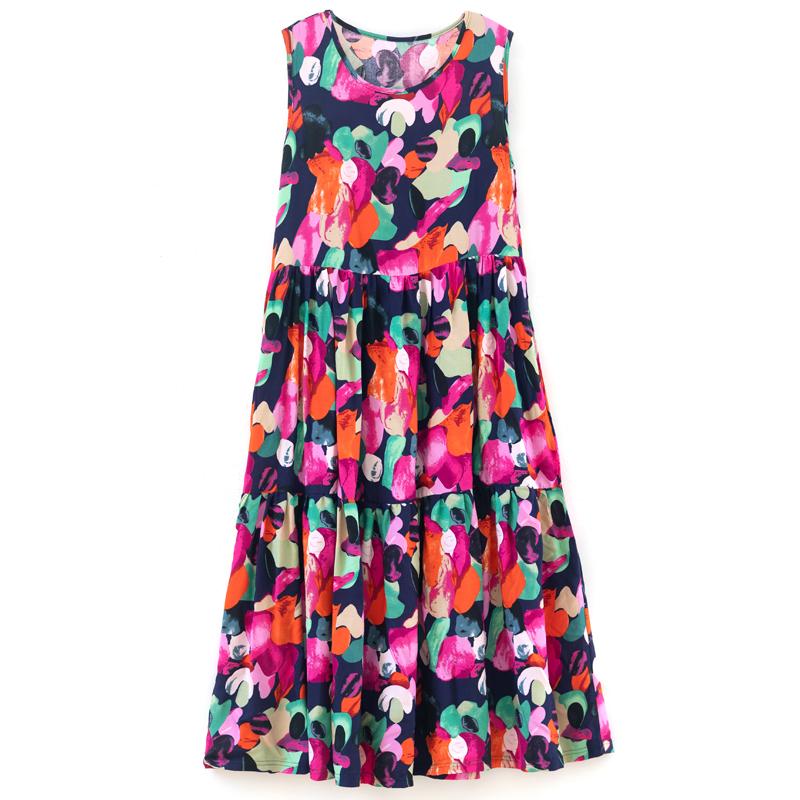 Summer Sleeveless Dresses for Women Vintage Clothes Loose Plus Size Elegant Long Dress