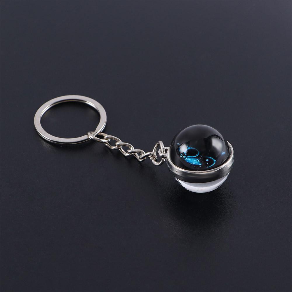 Holder Libra Scorpio Jewelry Leo Glass Ball 12 Constellation Zodiac Keychain Keychain Key Rings