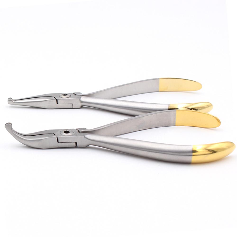 Dental How Plier Straight + Curved Orthodontic Straight Arch Wire Holding Pliers Stainless Steel Dental How Pliers Forcep