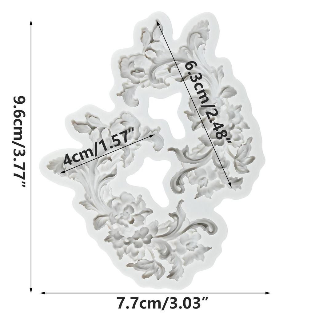 Barock Silikonformen Schnörkel Relief Scroll Spitze Fondantform Kuchen Dekorationswerkzeuge Cupcake Topper Süßigkeiten Schokolade Gumpasteform