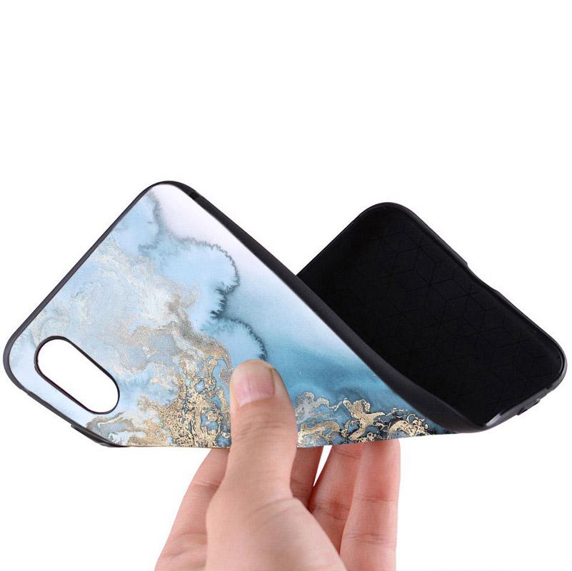 Weiche Telefonhülle mit glänzender Granitstein-Marmorstruktur für iPhone X XS XR 11 Pro Max SE2020 6s 6 7 8 plus 5 5S 10 TPU-Schale