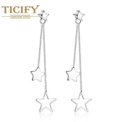Fashion Earrings Geometric Pentagram Harm -up Medium Long Earrings