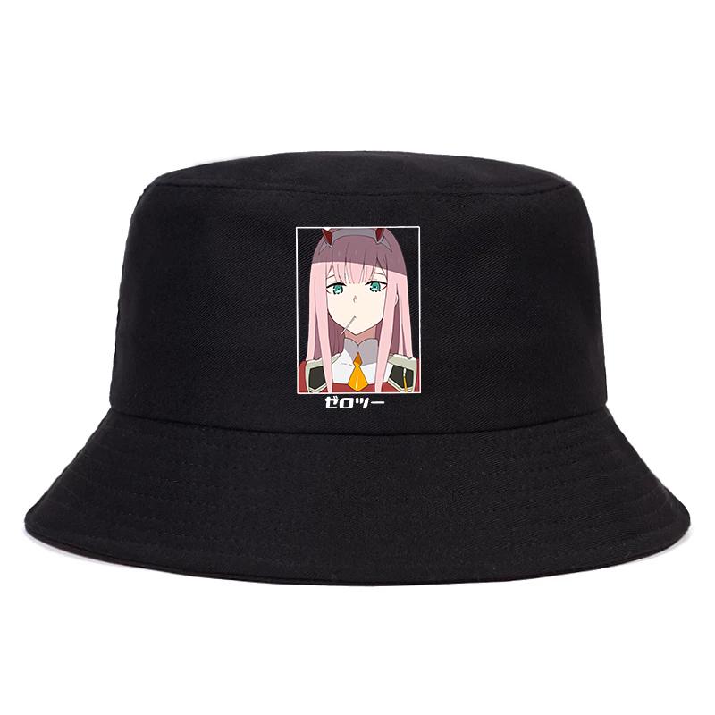 Anime Darling In The Franxx Zero Summer Hat Women Unisex Panama Bucket Cap The Design Flat Visor Zero Two Bucket Hat Fisherman Hat