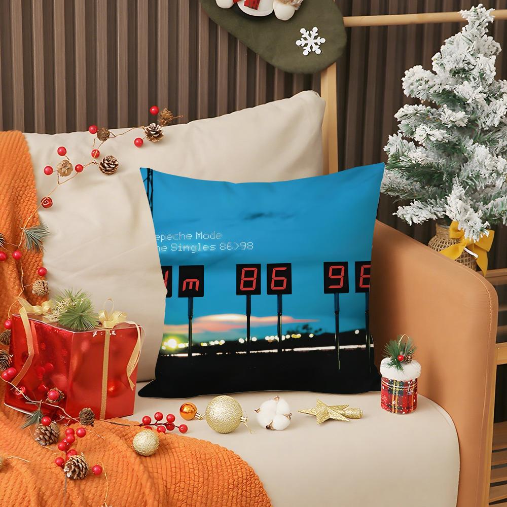 Rock Band D-DEPECHE MODE Pillow Case Anti-dustmite Pillow Invisible zipper silky short plush Sofa cushion cover