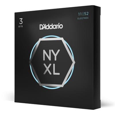 Electric Guitar Strings NYXL Medium Bottom 3set Pack D'Addario Top/Heavy .011-.052 NYXL1152-3P []