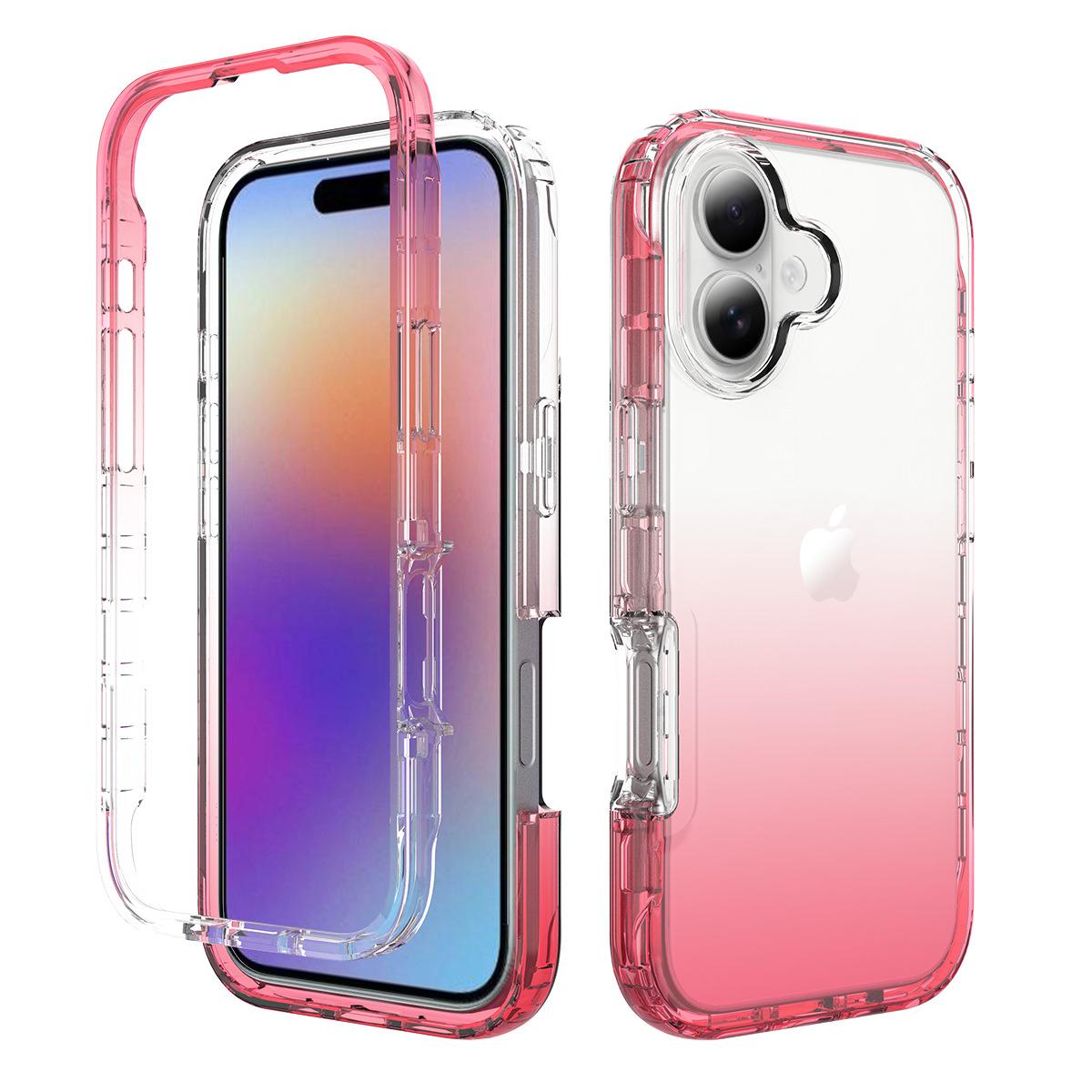 

For IPhone 16 Promax Transparent Phone Case for Apple 17 Non Yellowing with Gradient All Inclusive Anti Drop Protection Case For iPhone 14 Plus