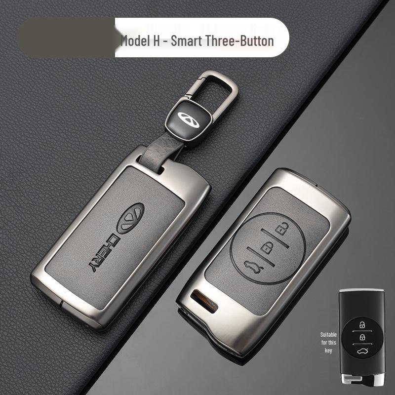 Chery Car Key Cover: Fits Tiggo, EQ1, QQ Ice Cream, Arrizo E - Small, Secure Metal Shell with Hanging Buckle