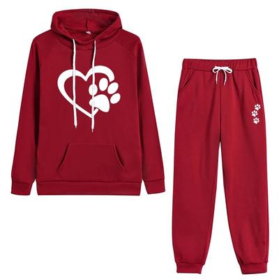 Little Bear Footprints Pullover für Damen mit Kapuze, Sweatshirts, Outdoor-Sportbekleidung, Jogging-Set, Freizeit-Trainingsanzug, modischer Anzug