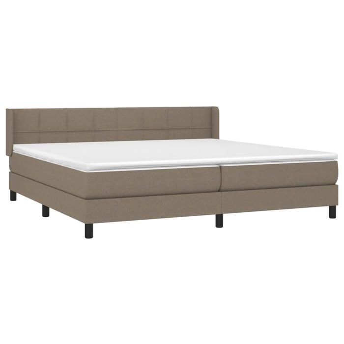 Maison Exclusive - Sommier à lattes de lit avec matelas Taupe 200x200 cm Tissu