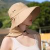 Women Sun Hat Bucket Hat with Large Shawl for Travel Hiking Shopping