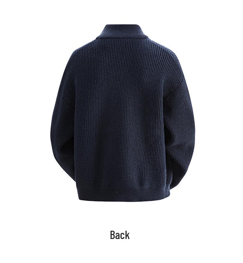 2025 Autumn/Winter Men's Thick Round Neck Knit Pullover
