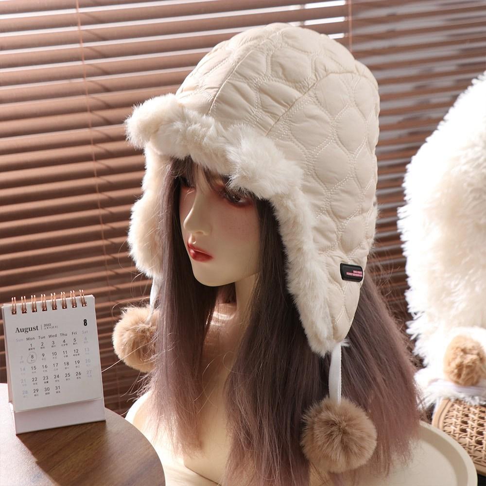 Keep Warm Plush Beanie Hat Windproof Ear Protection Hat Soft Cat Ear Pullover Hat Girls