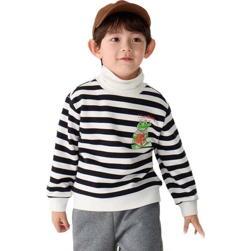 Balabala Kids Fleece-Lined High-Neck Base Layer Top 130