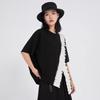 Short Sleeve Oversized Vintage Patchwork Casual Loose Summer T Shirt Tops Women T-shirt