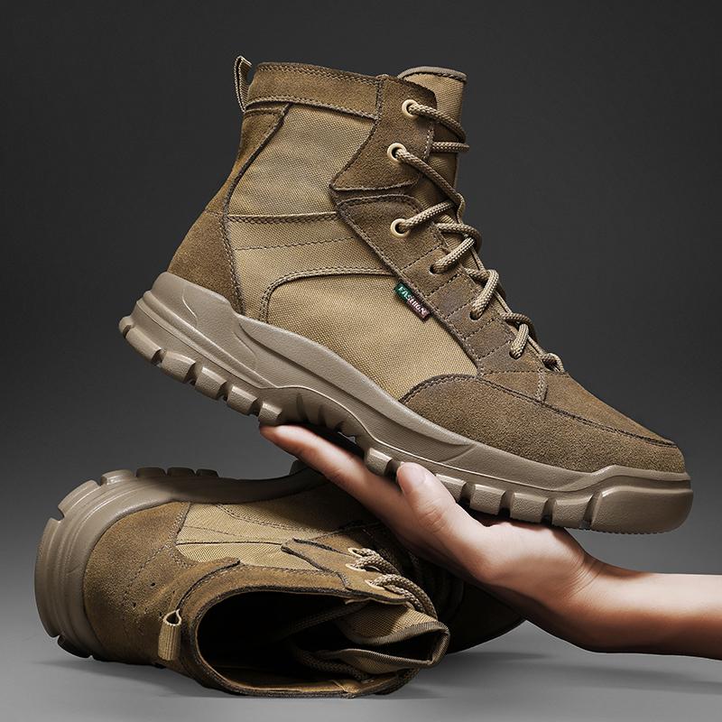 Fashion Street Style Male Mid-Calf Boots Comfortable  Men's Genuine Leather Motocross Boots Fashion Basic Boots Versatile High Top Shoes