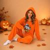 Dames Halloween Flanel Print Jumpsuit Loungewear Set