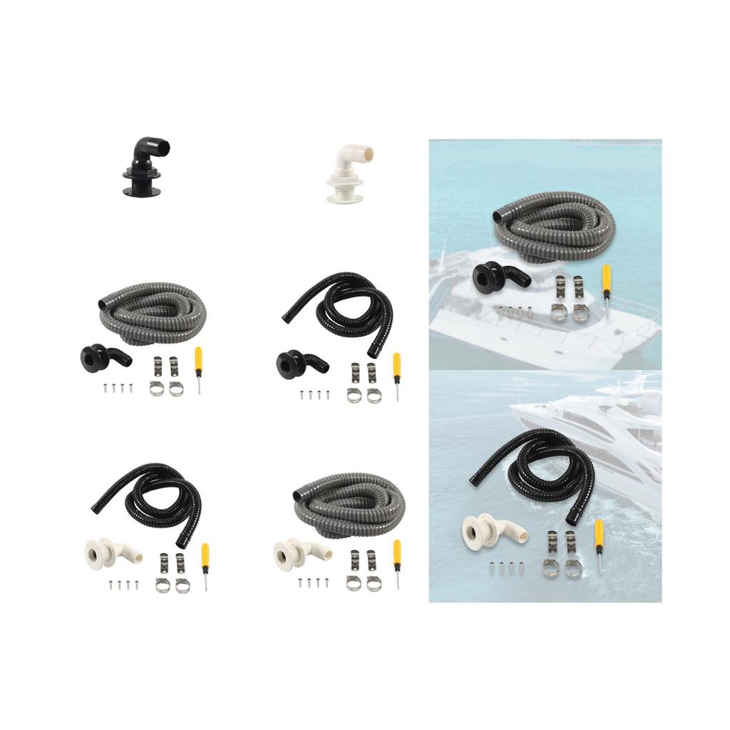 Generic 90 Degree thru Hull Scupper Bottom Outer Diameter 1-1/8 inch Practical Sturdy Part Replace for Ship Boats Yachts