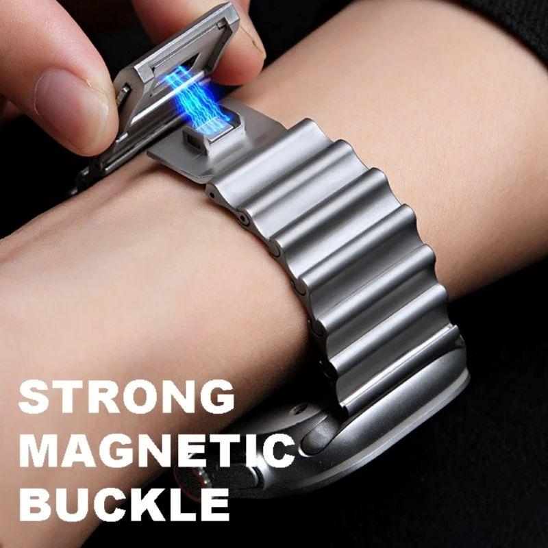 Luxury Stainless Steel Ocean Strap for Apple Watch Ultra Bands 49 46 45 44 42mm Magnetic Metal Wristband for iWatch S11 10 9 8 7