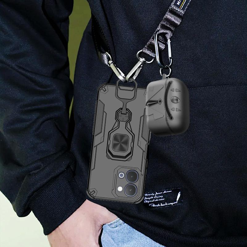 KEYSION Shockproof Armor Case for POCO X8 Pro Max Silicone+PC Upright Metal Live Ring Stand Phone Cover for Xiaomi POCO X8 Pro
