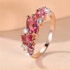 1Pc Exquisite Sparkling Cubic Zirconia Geometric Women'S Ring, Fashionable And Trendy Wedding Banquet Jewelry Accessories Gifts