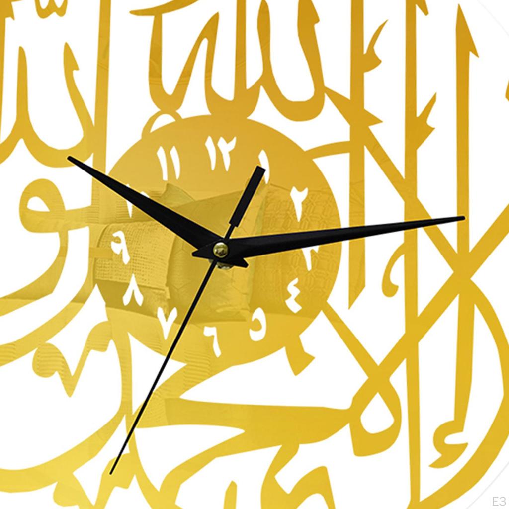 Wall Clock Large Mounted Round Acrylic Decor Clocks Ramadan Art
