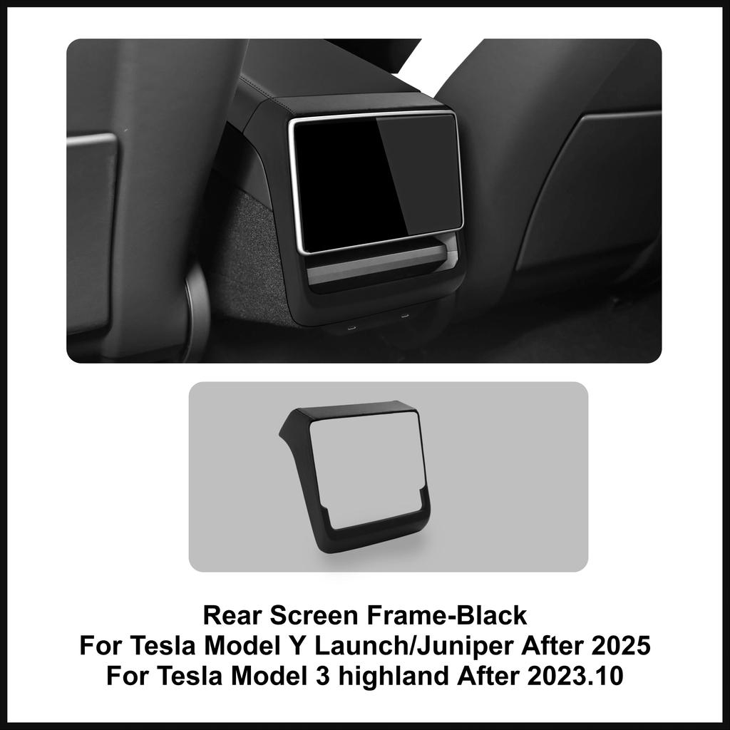 For Tesla Model Y Juniper/Model 3 2026 Up Rear Screen Frame Ventilation Mask Protector Cover Armrest Box Cover Pad Accessories