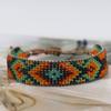 Bohemian Style Gradient Color Rice Bead Braided Bracelet, Retro Fashion Geometric Bead Jewelry