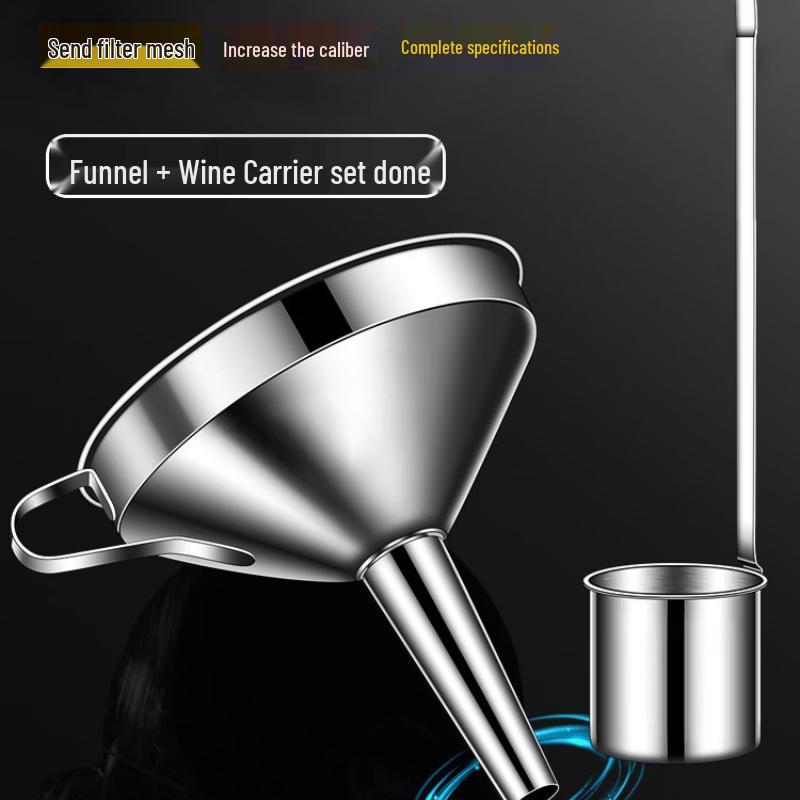 Thickened Food Grade Stainless Steel Funnel Set
