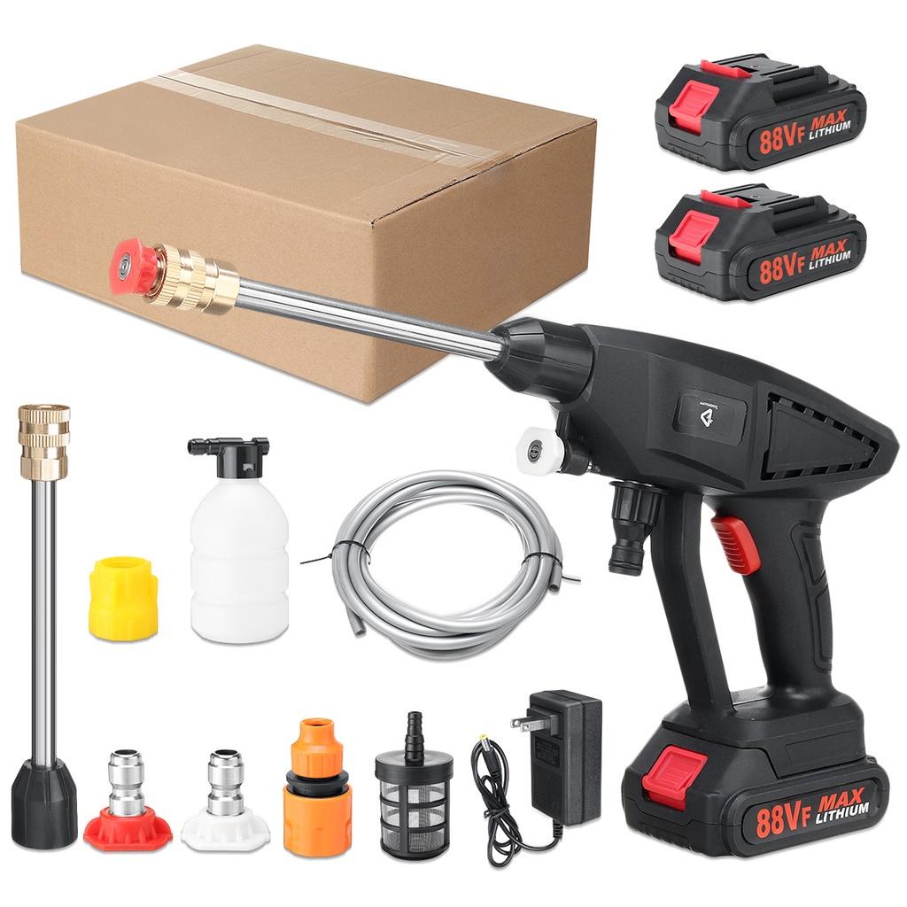 

70bar 2000W Car Washing Machine High Pressure Cordless Water Spray Guns Electric Charger Cleaning Foam Machine for 18V Battery 2*Batteries
