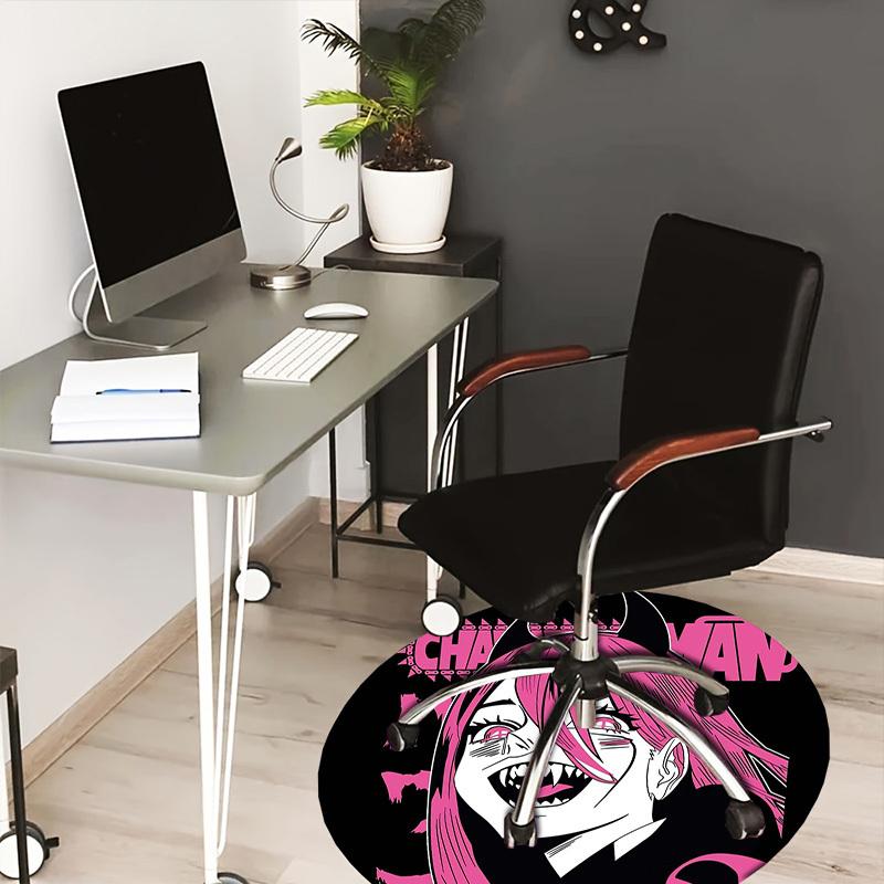 

1pc Vampire with Pink Hair and Crown Round carpet, Made of Polyester,Perfect for Decorating Office Chairs, Living Rooms 80cm