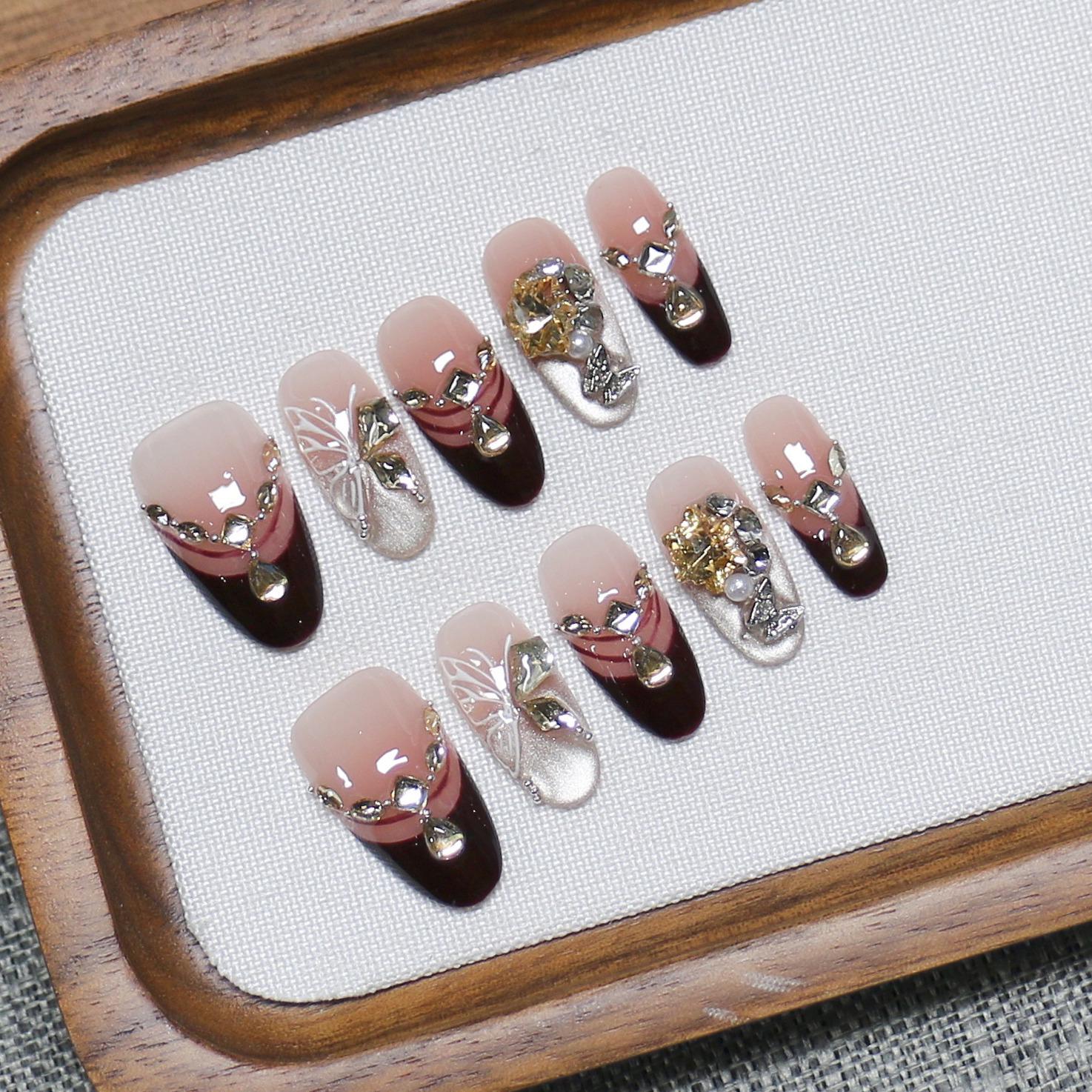 

Lu Xi Handmade French Gradient Cat Eye Nail Art Stickers - Autumn/Winter E055 Collection. Large