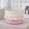 Practical Cotton Rope Storage Basket Durable Cotton Rope Storage Basket with Tassels Perfect For Any Room Decors